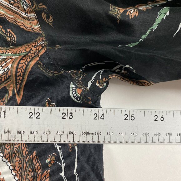 Vintage 90s Goouch Silk Shirt Men's Medium Paisley Abstract Baroque Long Sleeve - Picture 8 of 12